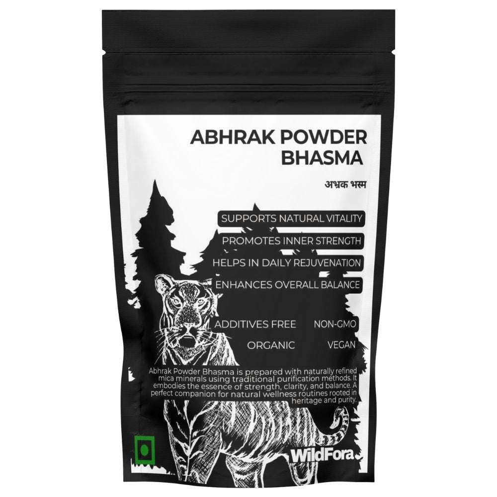 Abhrak Powder Bhasma, अभ्रक भस्म, Abhrak Mineral Churna, Wildfora Abhrak Powder, Natural Mineral Powder, Traditional Mineral Churna, Wild Forest Inspired Herbal Product.