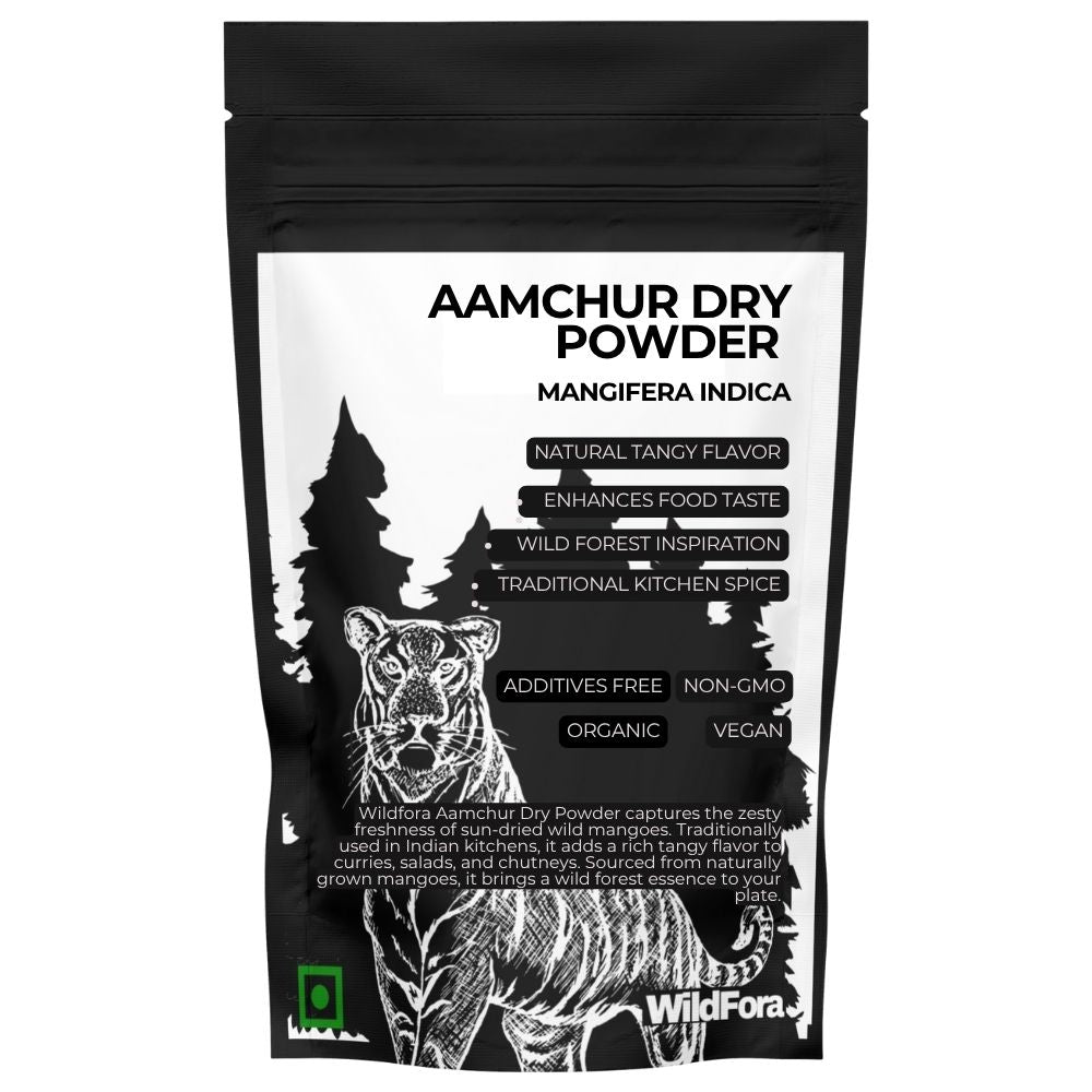 Aamchur Powder, Dry Mango Powder, आमचूर सुखा पाउडर, Wildfora Aamchur, Mango Spice Powder, Wildfora Herbs, Forest Mango Powder, Natural Tangy Powder, Traditional Indian Spice, Herbal Seasoning, Wild Forest Product