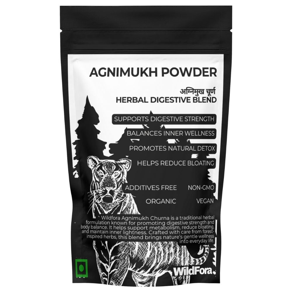 Agnimukh Churna
Agnimukh Powder
Wildfora Agnimukh Churna
Agnimukh Herbal Mix
Traditional Herbal Powder
Forest Inspired Herbal Churna
Natural Digestive Spice Blend
Wildfora Herbal Product