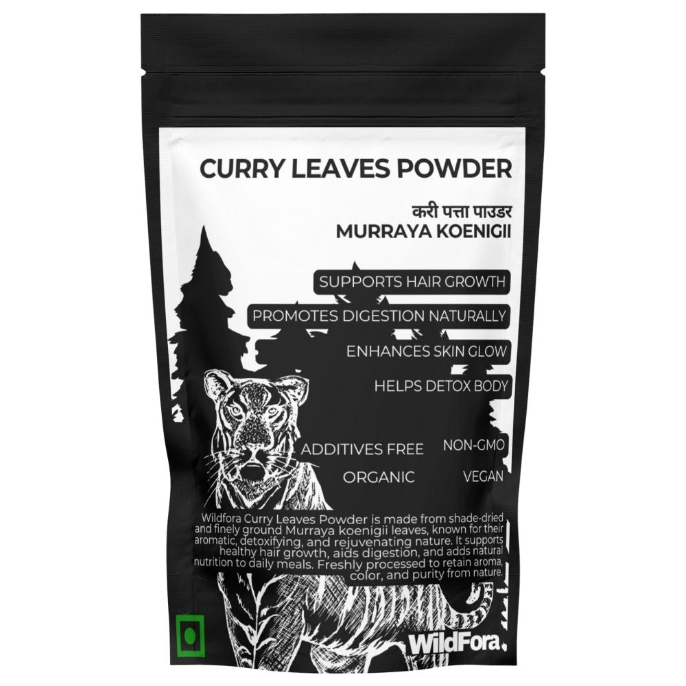 Wildfora Curry Leaves Powder, Curry Patta Powder, करी पत्ता पाउडर, Murraya koenigii Powder, Natural Curry Leaf Powder, Herbal Curry Leaf Blend, Wildfora Herbal Product, Forest-Sourced Curry Leaf, Curry Leaf Churna, Wildfora Natural Spice, Organic Curry Patta Powder, Wildfora Forest Product, Wildfora Green Herbal Powder.