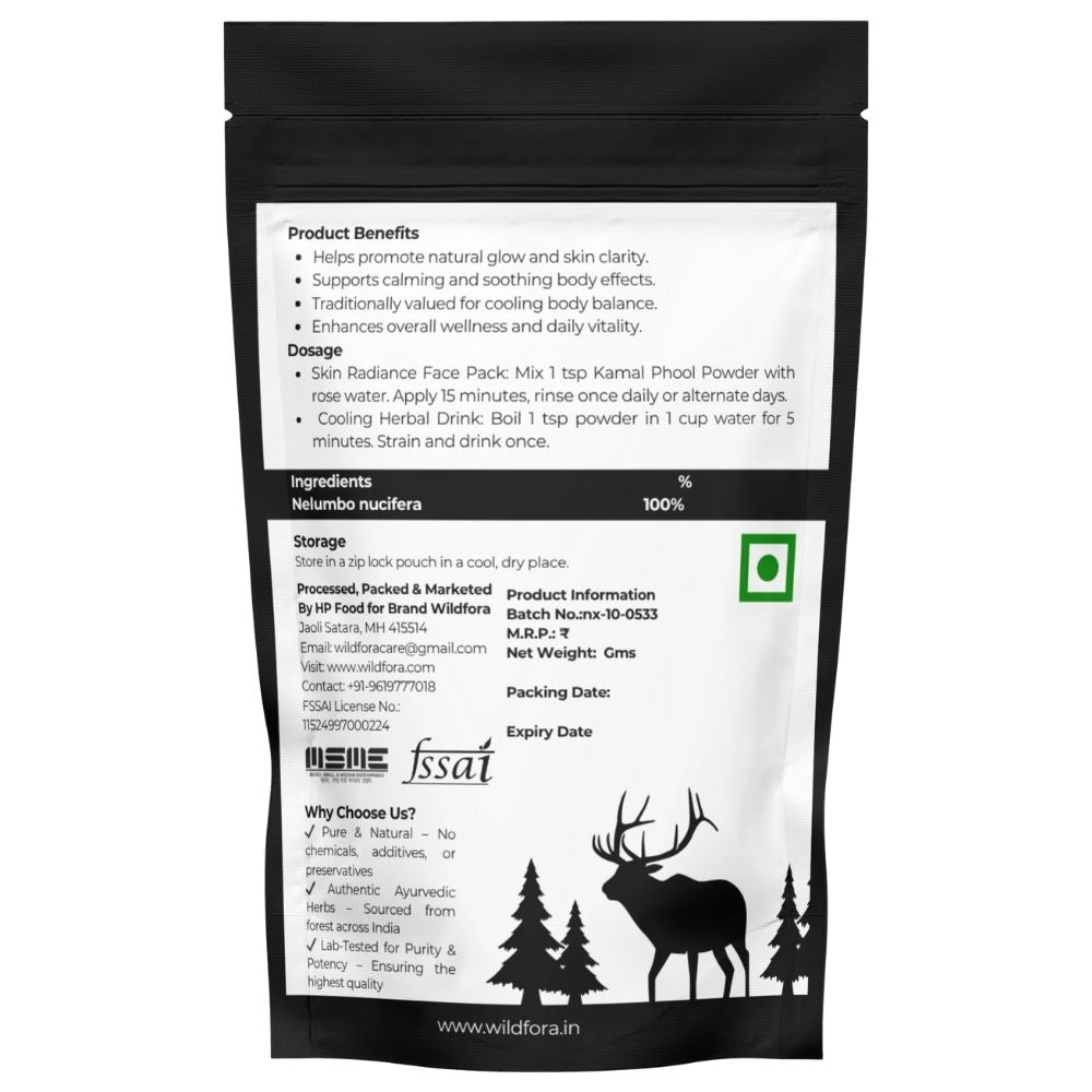 Kamal Phool Powder, Lotus Flower Powder, Dried Lotus Powder, Kamal Ka Phool Powder, Nelumbo Nucifera Powder, Wildfora Kamal Phool, Lotus Petal Powder, Floral Herbal Powder.