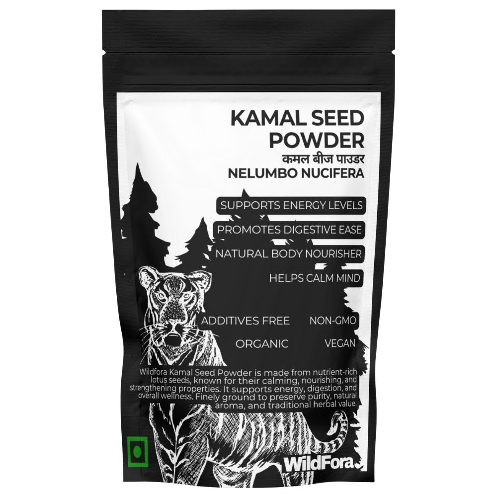 Kamal Seed Powder, Lotus Seed Powder, Kamal Gatta Powder, Kamal Kakdi Powder, Nelumbo nucifera Seed Powder, Wildfora Kamal Beej Powder, Lotus Nut Powder, Herbal Seed Powder.