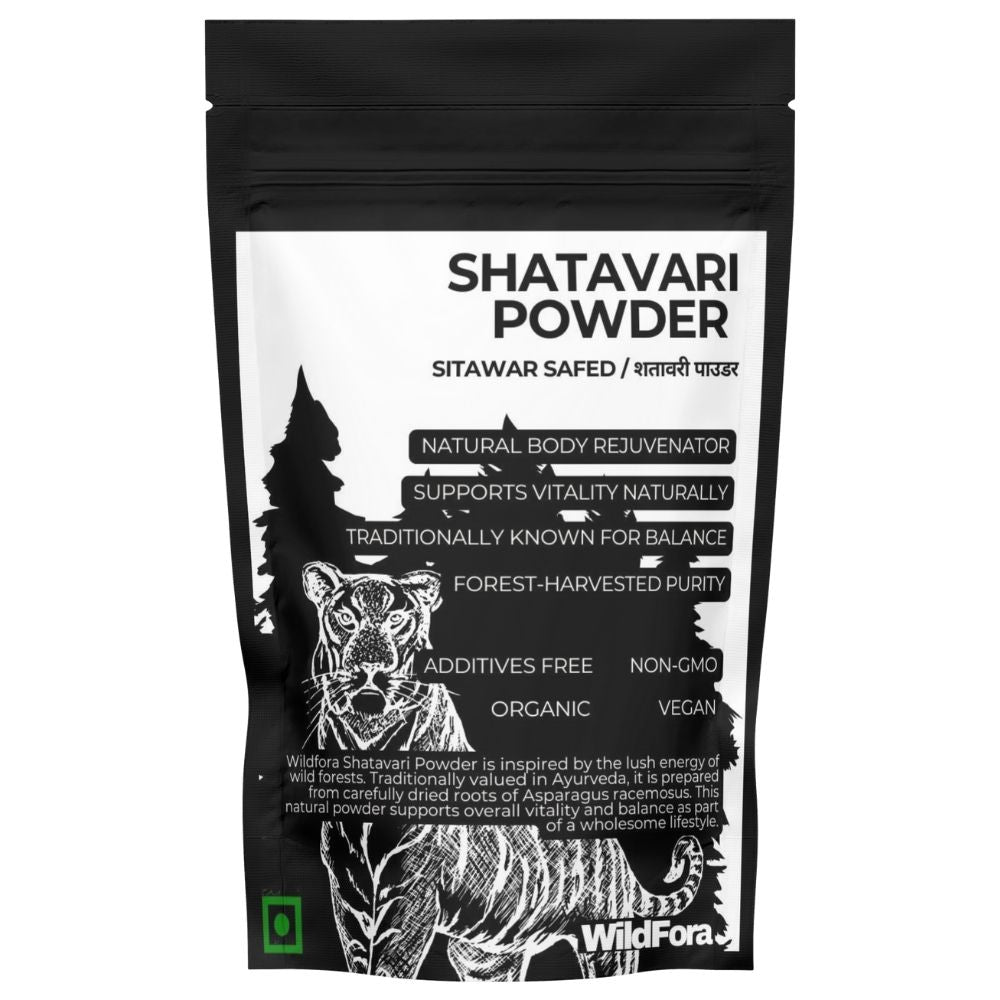 Shatavari Powder, Sitawar Safed, Wildfora Shatavari, Asparagus racemosus, शतावरी पाउडर, Wild Forest Herbal Powder, Natural Energy Support, Ayurvedic Herb, Wildfora Products, Adaptogenic Root, Herbal Tonic Powder